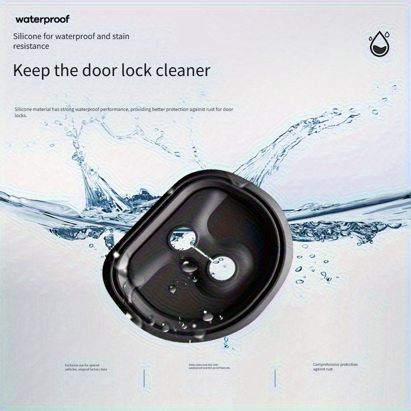 Silicone Door Lock Cover Black for Vehicle Noise Dampening Rust-Proof