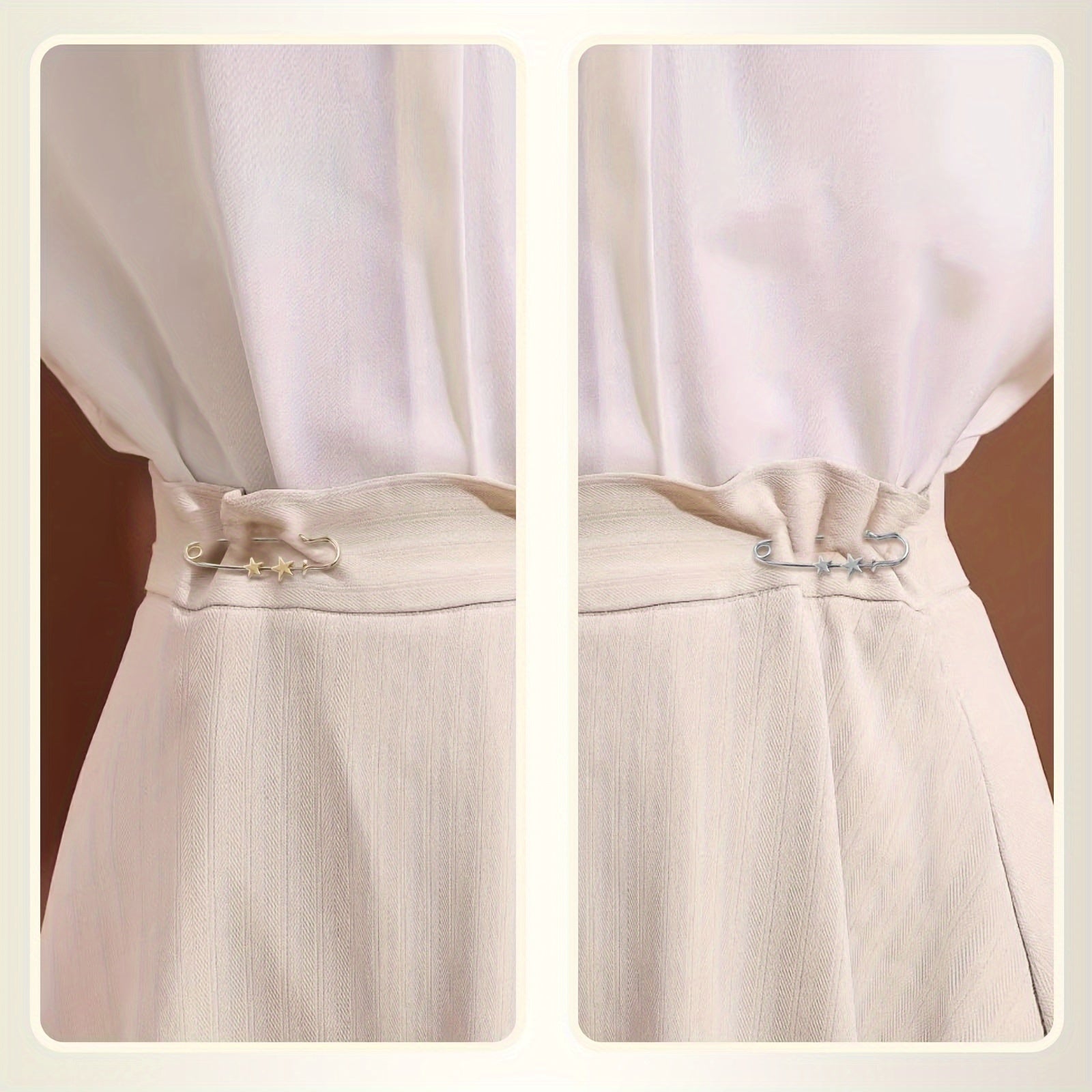 Многоразовая подтяжка для талии с звездочками-брошками для джинсов, платьев, юбок