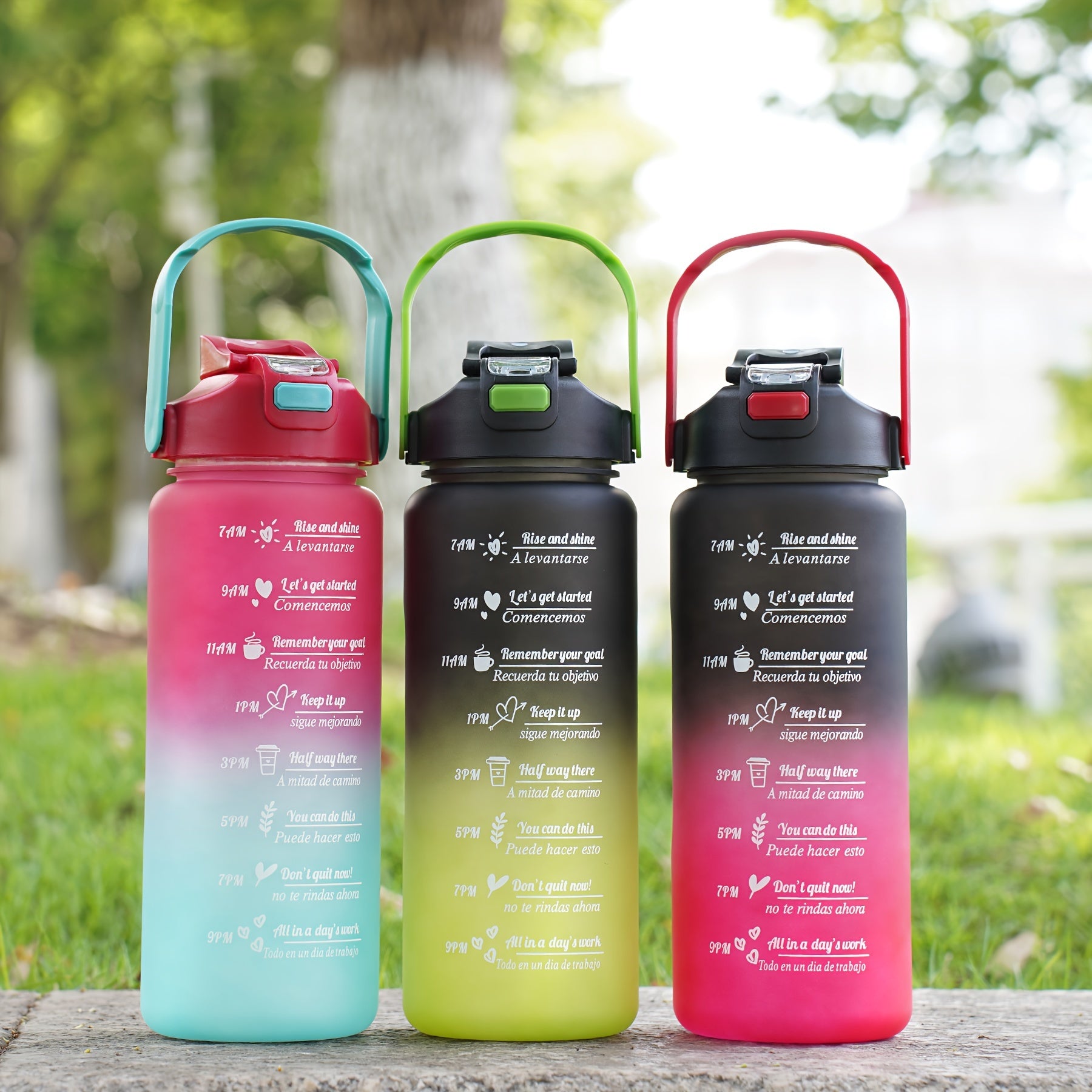 Large Capacity BPA-Free Water Bottle Leak-Proof with Carrying Handle for Travel and Outdoors