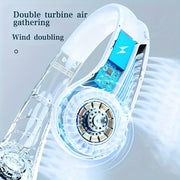 Portable Neck Fan with 5 Speeds, Digital Display, USB Rechargeable
