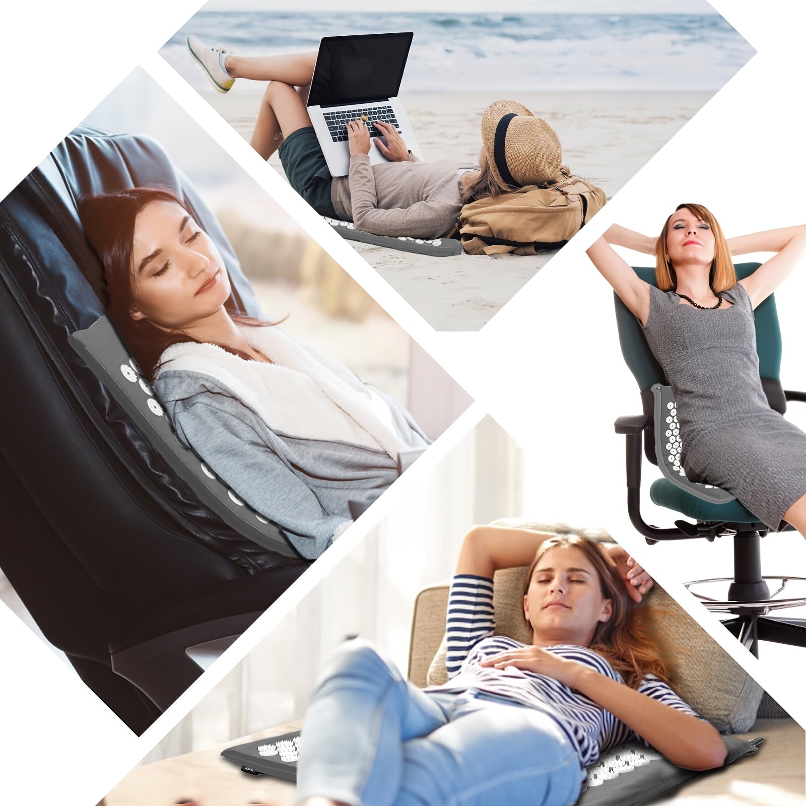 Uyda foydalanish uchun orqa va bo'yin qo'llab-quvvatlovchi mato va yostiq.