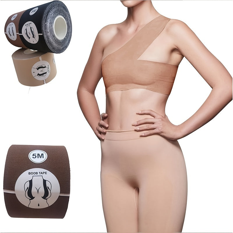 Breathable Body Tape Set with Backless Nipple Covers for A-E Cup Large Breast Support