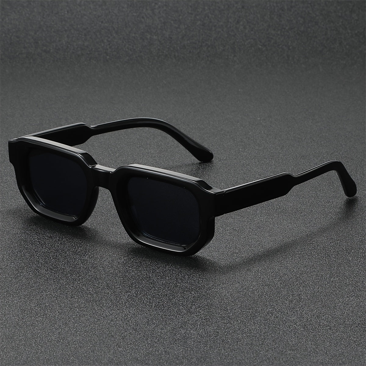 Квадратные солнцезащитные очки для мужчин, черная поликарбонатная оправа, модные очки