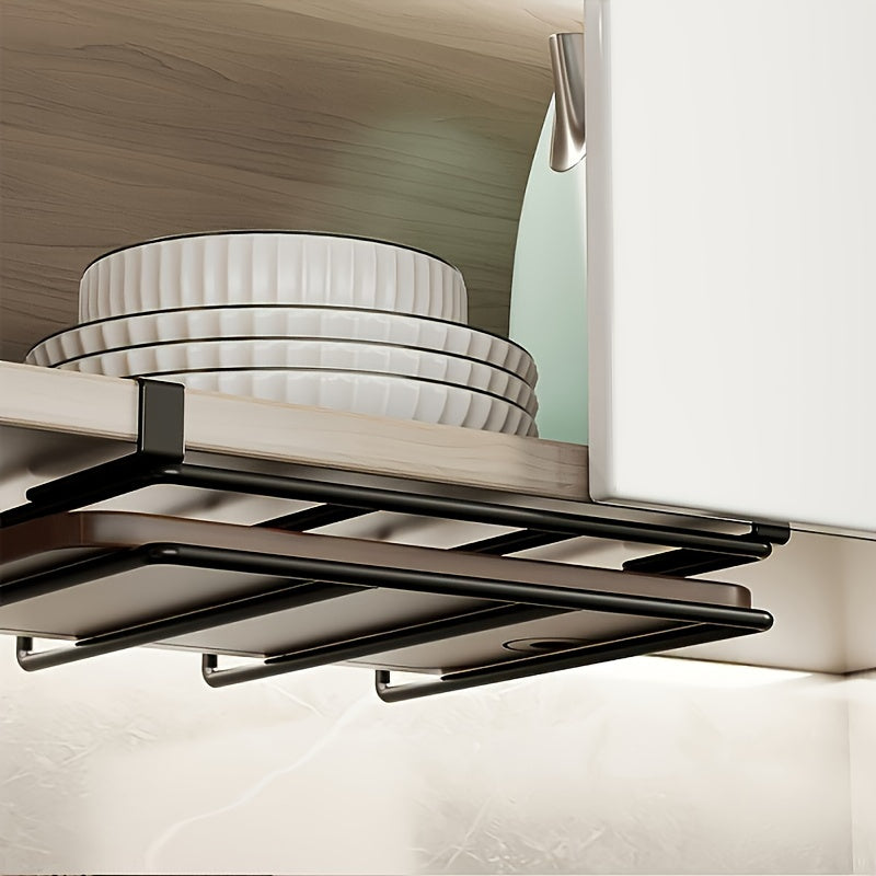 Настенная вешалка для кухни из нержавеющей стали с разделителем для доски и крышки