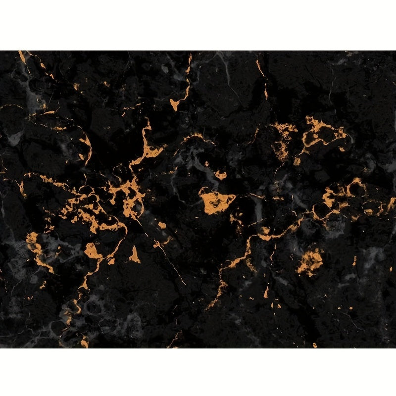 Black Gold Marble Pattern Self-Adhesive Wallpaper Washable Heat Oil Resistant 300x60cm