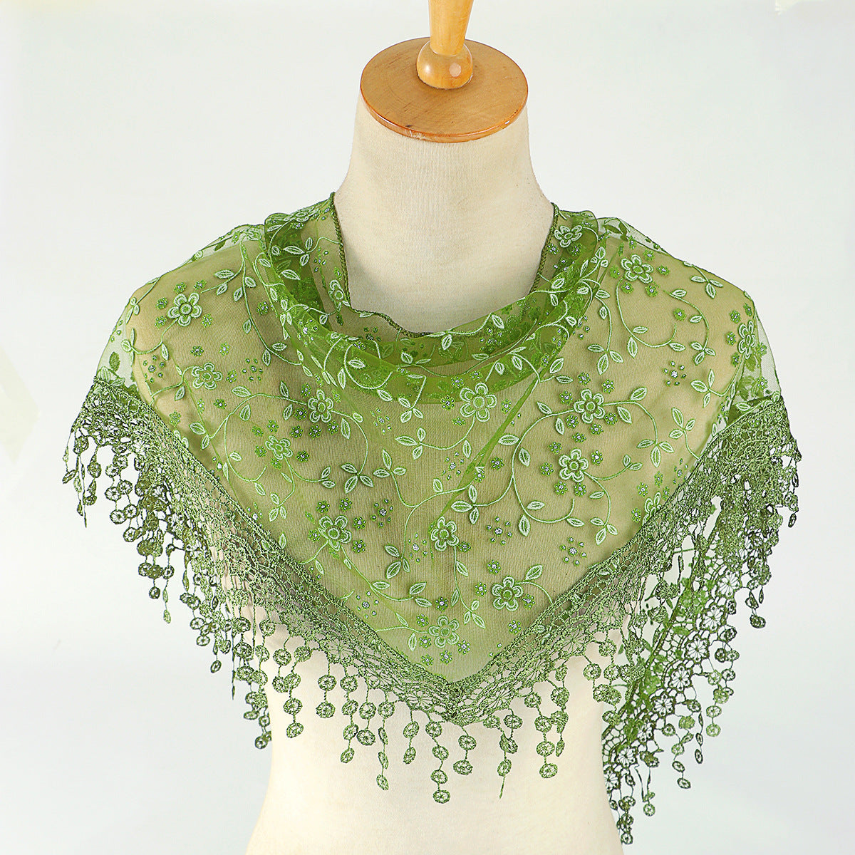 Women's Lace Triangle Veil and Scarf Set for Church Chapel Mantilla Style