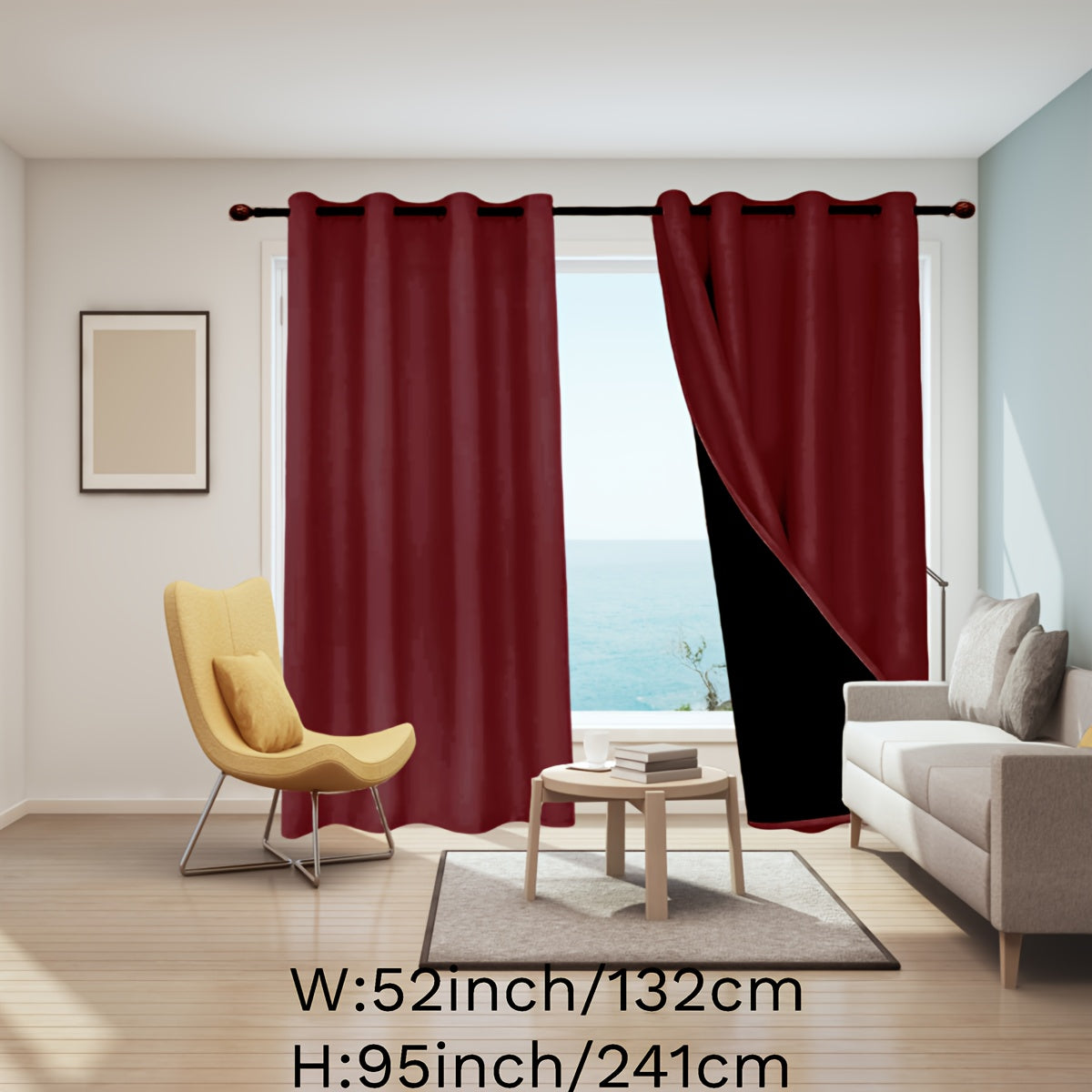 Blackout Curtains for Bedroom Grommet Insulated Room Darkening Single Panel