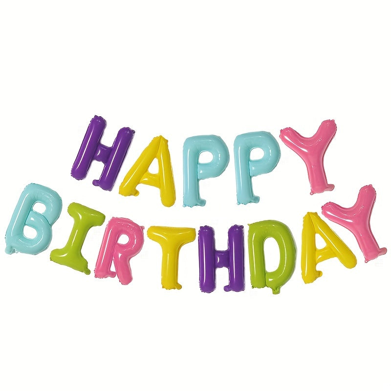 16-Inch Happy Birthday Letter Balloon Set Aluminum Film Party Decorations