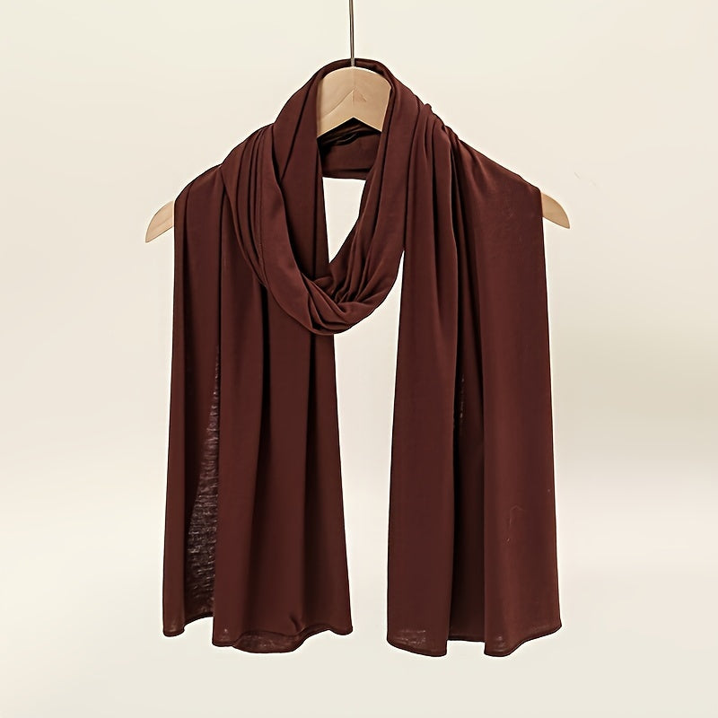 Ayollar uchun yuqori sifatli bir rangli polyester sharf, barcha fasllar va tadbirlar uchun mos, Ramazon uchun qulay.