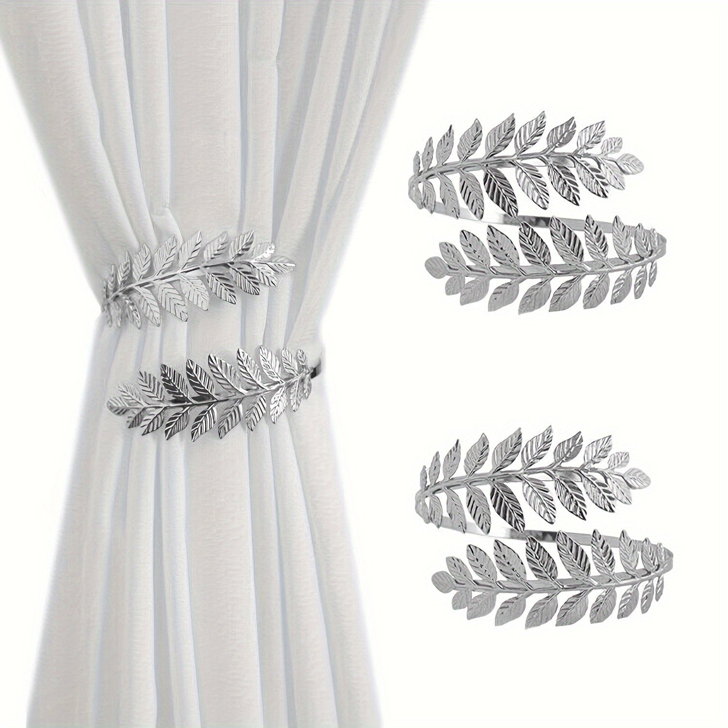 Metal Leaf Curtain Clip Holder for Living Room Bedroom Office Decor