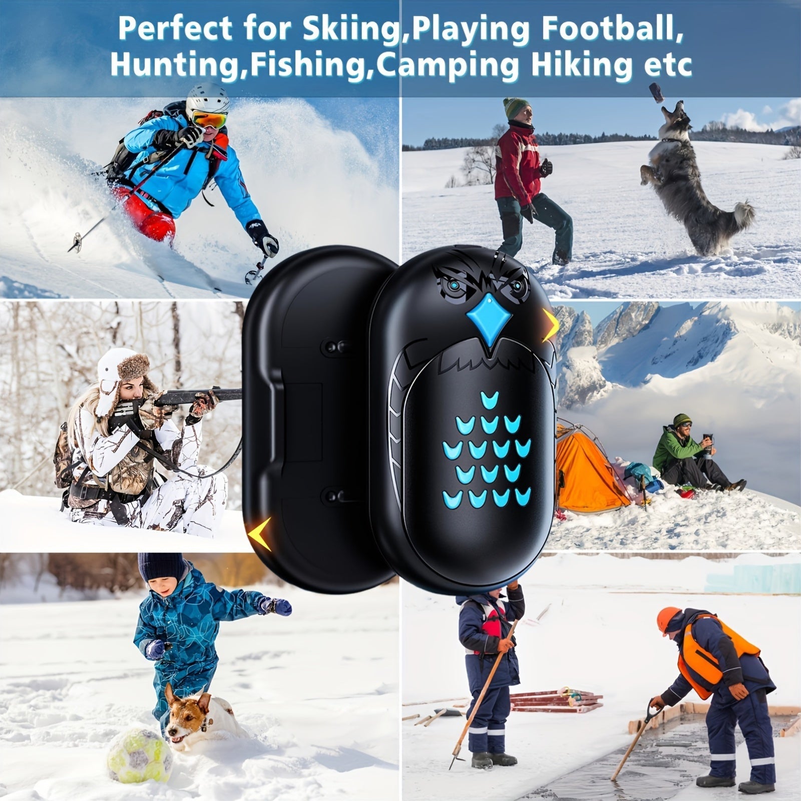 2-Pack Rechargeable Hand Warmers Level 3 Heat USB Portable Pocket Heaters for Outdoor Camping Hunting