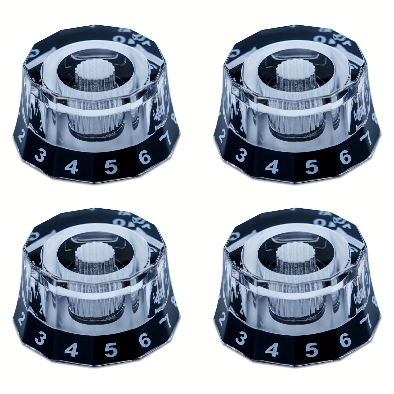 2/4 шт. ручек для гитары с двенадцатигранным геометрическим дизайном для регулировки громкости и тембра, черный, синий, светло-коричневый