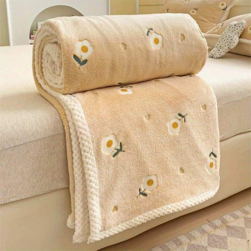 Coral Fleece Throw Blanket Soft Versatile Couch Bed Travel Gift