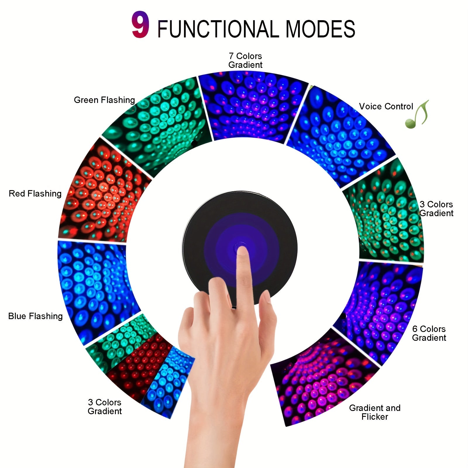 Car Interior LED Light USB Music Rhythm Projector Lamp for Vehicles