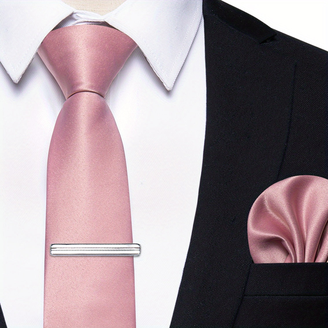 Erkaklar uchun bir rangli galstuk klipi, to'ylar, partiyalar va rasmiy kiyimlar uchun