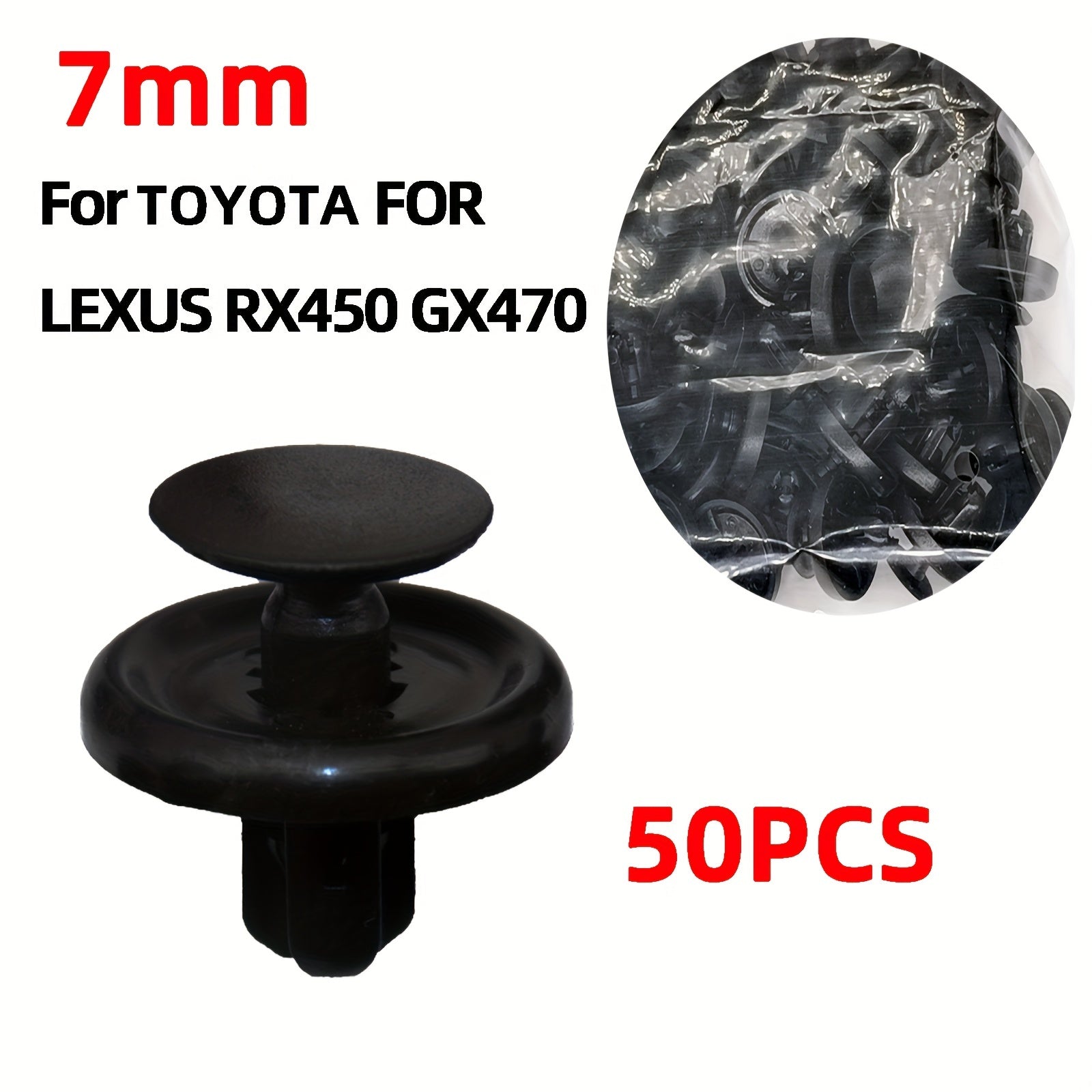 50 Pcs Car Fastener Clips Engine Hood Spring Pin Removal Tool Kit