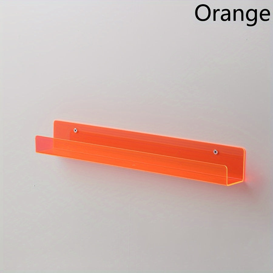 Akril U-shaklidagi devor qafasi, shaffof ko'rsatish polki, uy ofisi uchun osilgan kitob javoni