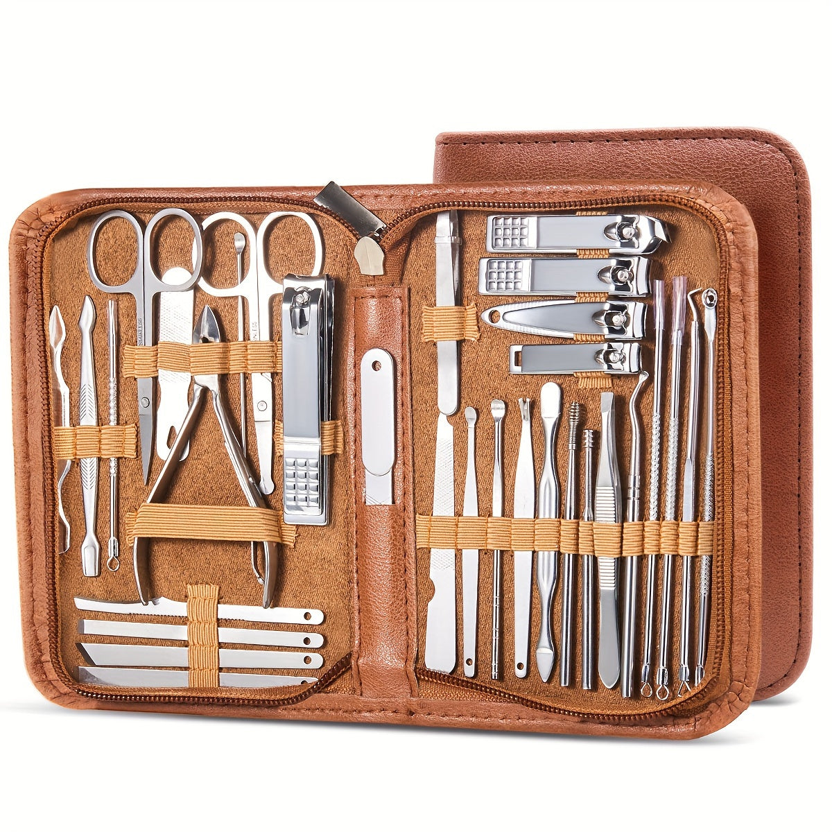 32-Piece Stainless Steel Manicure Set with Nail Clippers and Storage Case