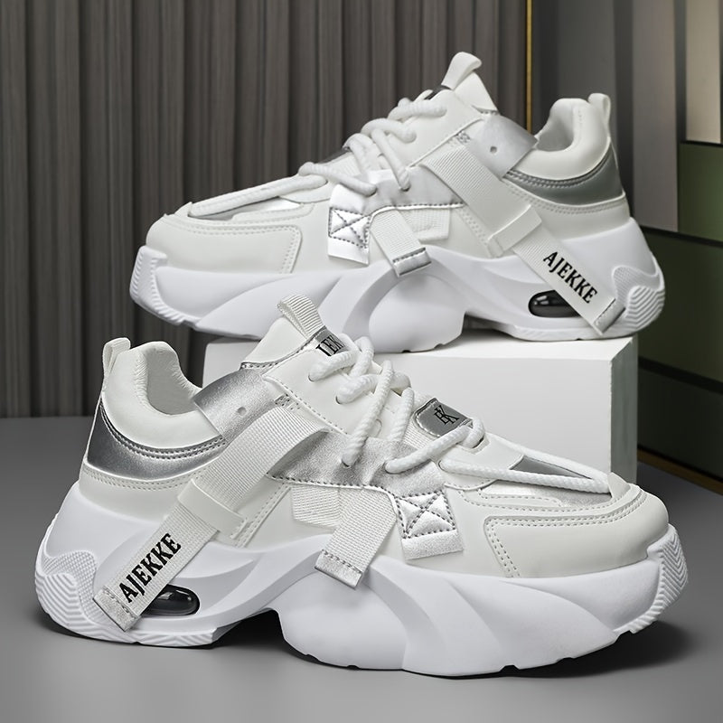 Men's Casual Low-Top Sneakers with Thick Soles for Spring Outdoor Sports