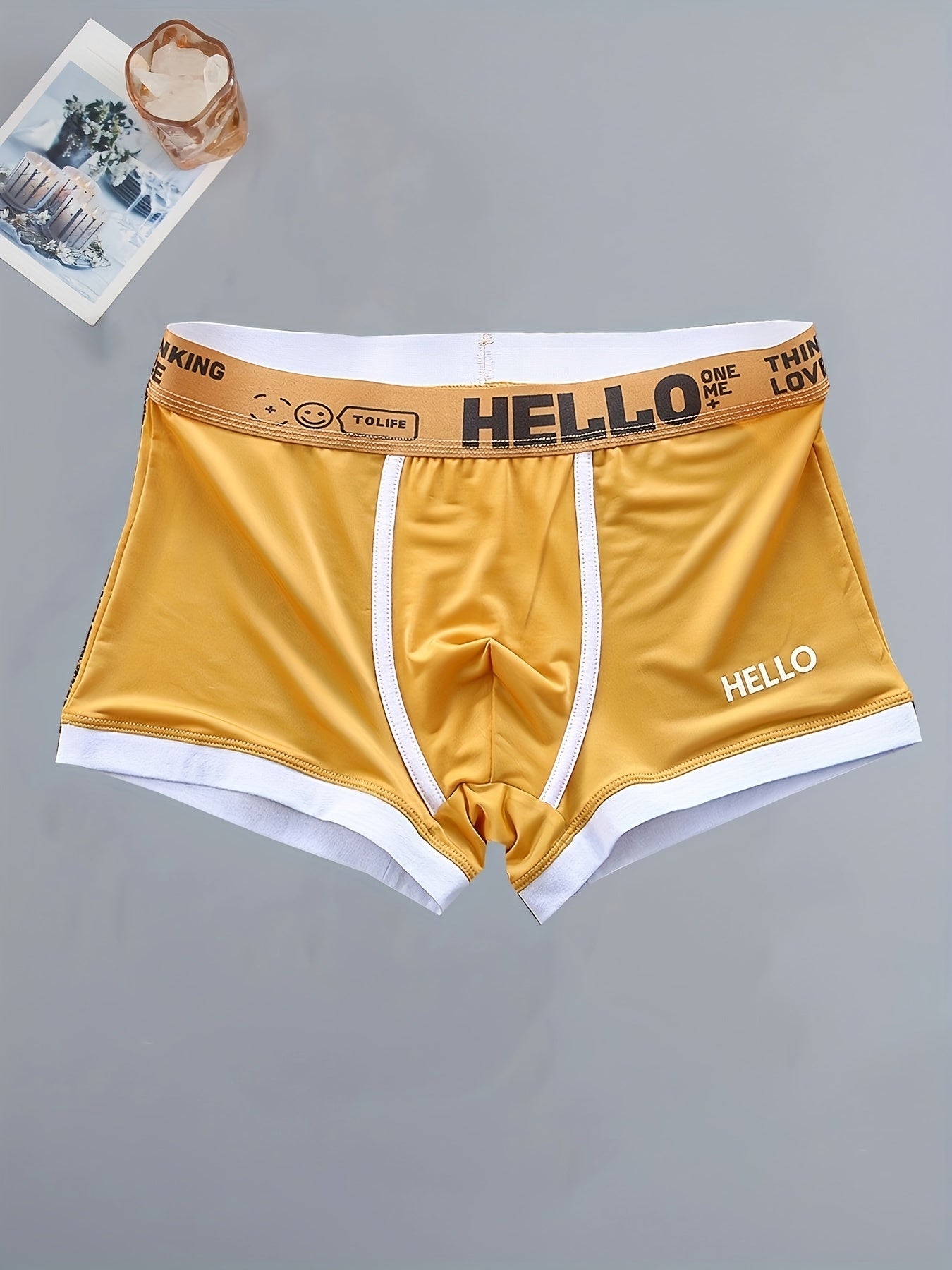 Men's Boxer Briefs Breathable Polyamide Elastane Alphabet Pattern Medium Stretch