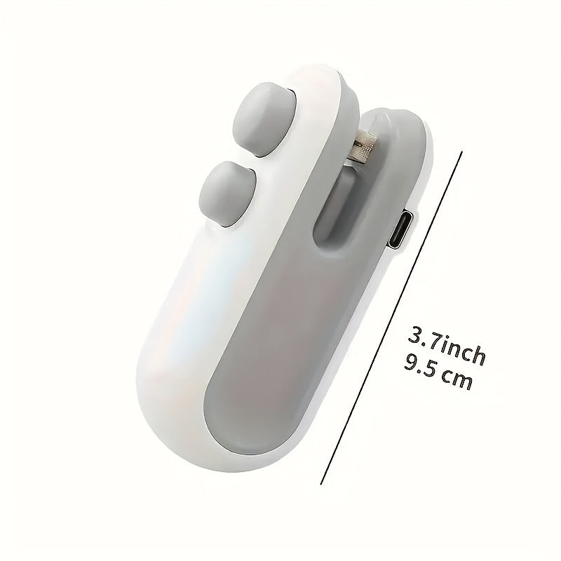 Mini sumka yopish uchun kesgich bilan USB qayta zaryadlanadigan portativ issiqlik yopish mashinasi chips uchun plastik sumkalar oq