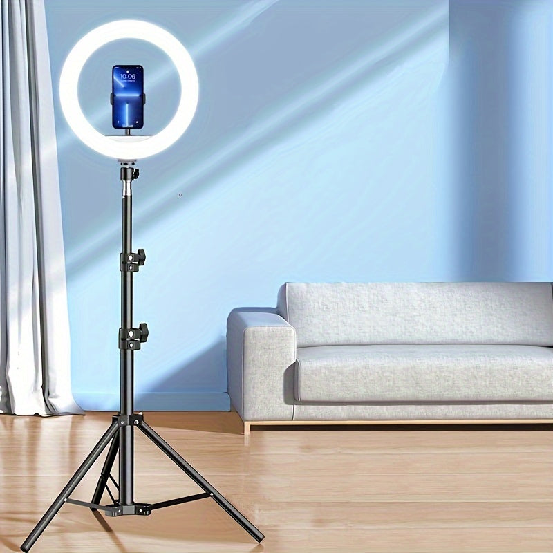 12-Inch LED Selfie Ring Light with Tripod Stand and Phone Holder USB Powered Adjustable Brightness