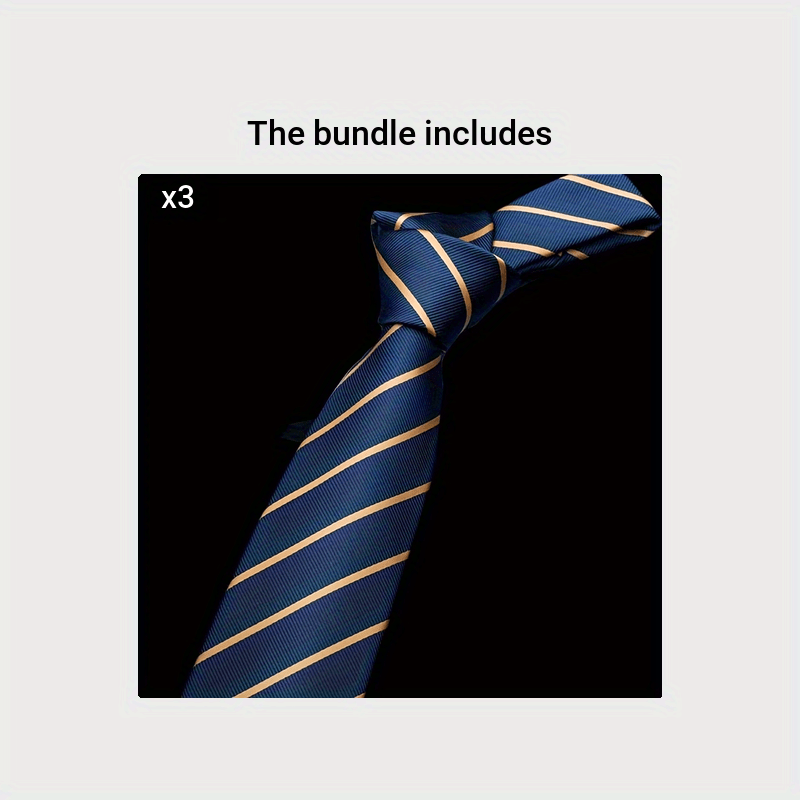 Men's Polyester Silk Tie 8cm Business Necktie for Work Weddings and Events