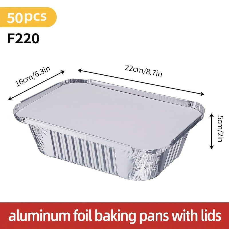 50 Pack Aluminum Foil Steam Table Pans Deep Food Storage and Prep