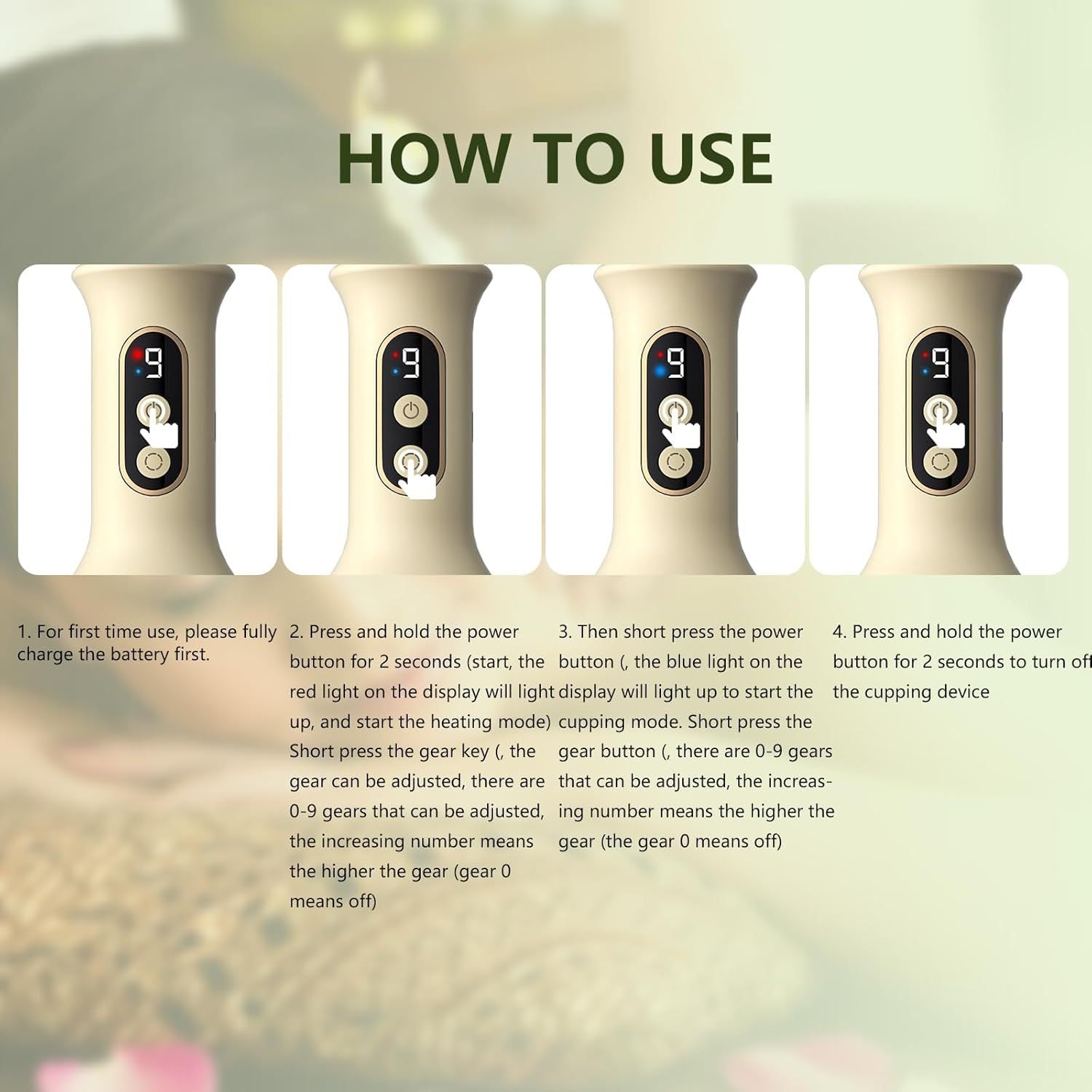 Herramienta de masaje eléctrica con 9 niveles de velocidad, recargable por USB-C, uso personal, regalo