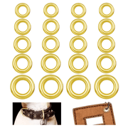 Golden Copper Eyelet Buckles 100 Sets with Gasket 5 Sizes for DIY Crafts