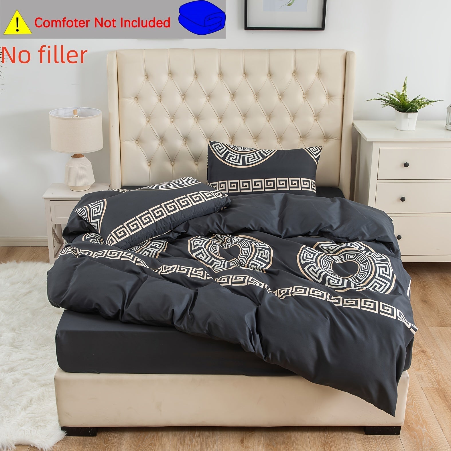 Soft Microfiber Bedding Set 3 Pieces Duvet Cover and Pillowcases All-Season