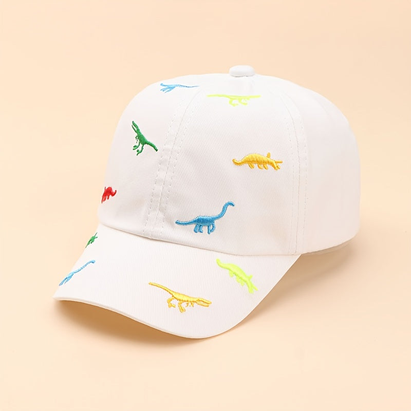 Kids Dinosaur Embroidered Baseball Cap Sun Protection for Boys 3-14