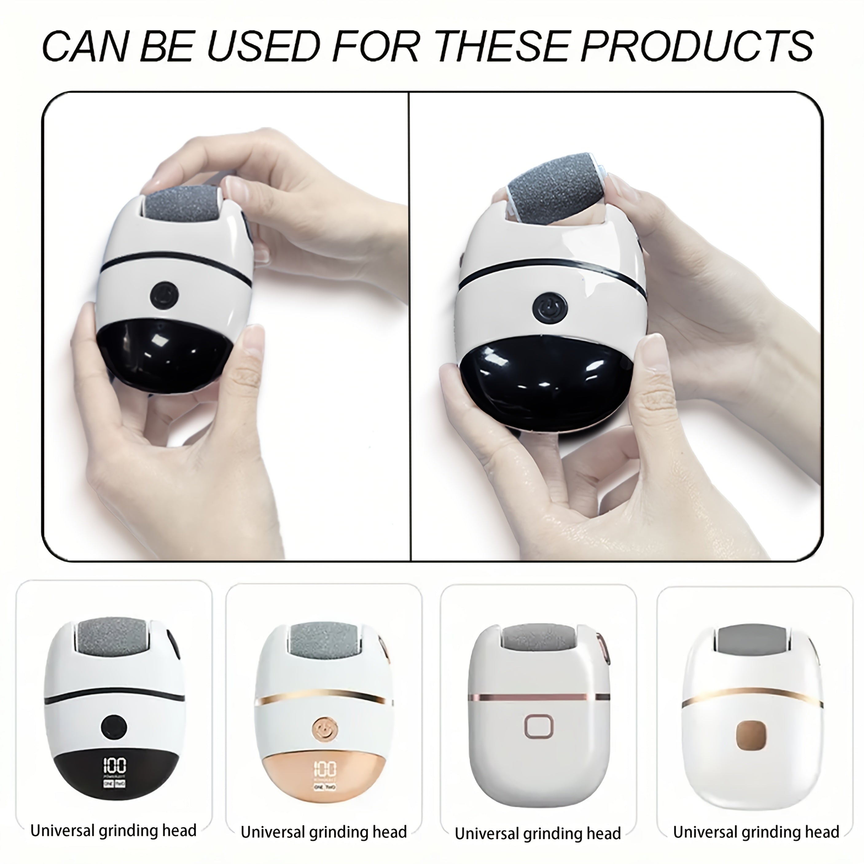 YAOWITHSU Elektrik Oyoq Qirg'ichining O'rnini Bosuvchi Boshlar - Qattiq va Nozik Eksfoliatsiya Qilish Uchun Qirg'ich Aksessuarlar, Zaryadsiz, Yuvilishi Mumkin Bo'lgan Pedikur Asboblari