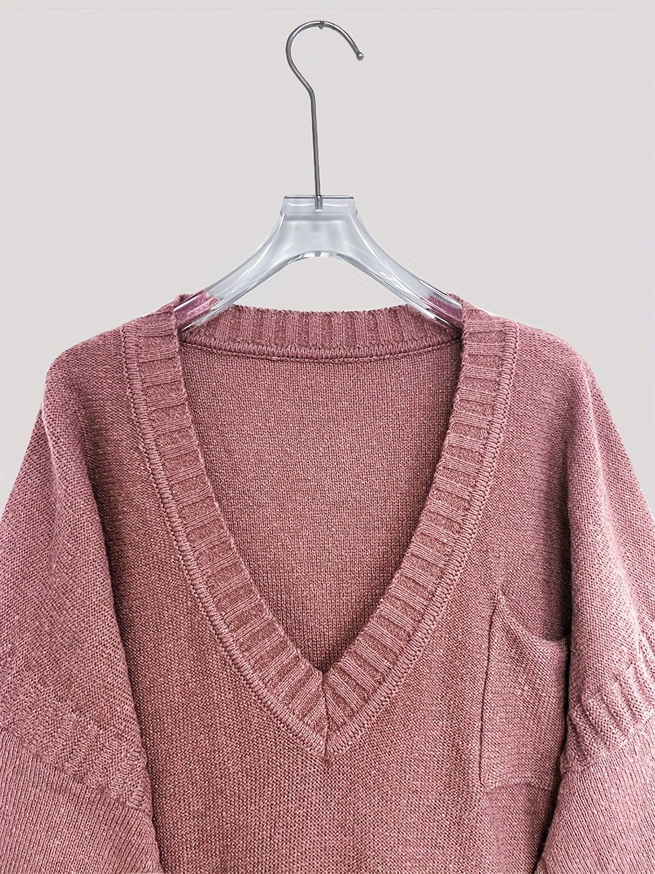 Plus Size Casual Loose Fit Pullover Sweater Dress Women Mid-Length Black