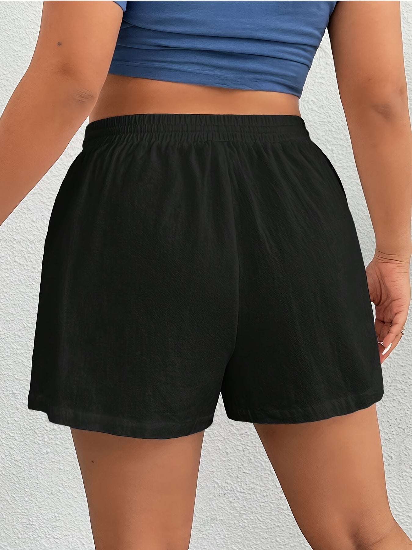 Women's Plus Size Summer Cotton Drawstring Waist Casual Shorts