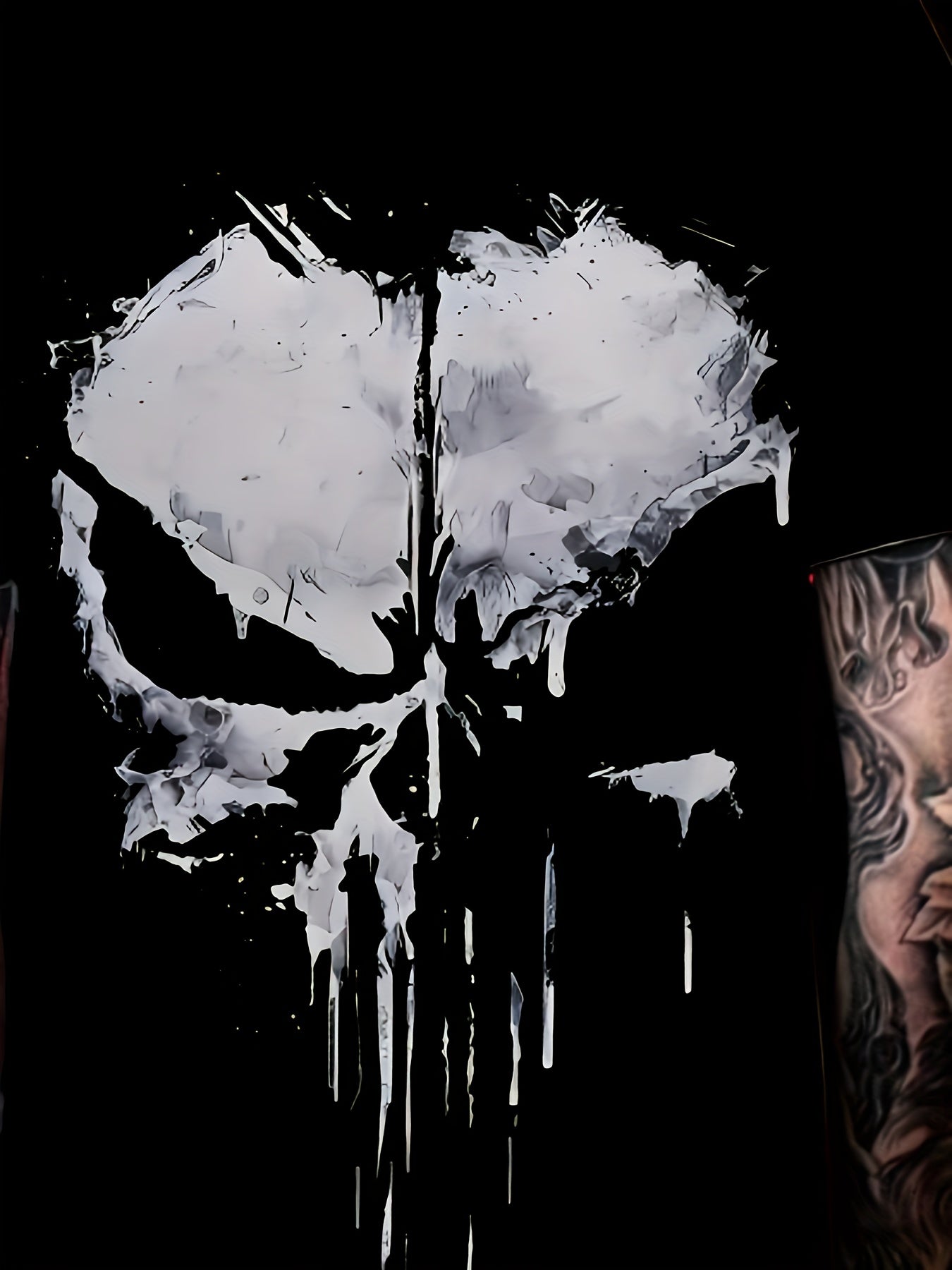 Men's Plus Size Crew Neck Short Sleeve T-Shirt with Skull Pattern 3D Print Polyester Casual