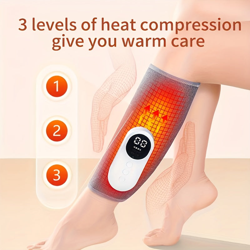 Cordless USB Rechargeable Air Compression Leg Massager with Heat and 3 Intensity Levels