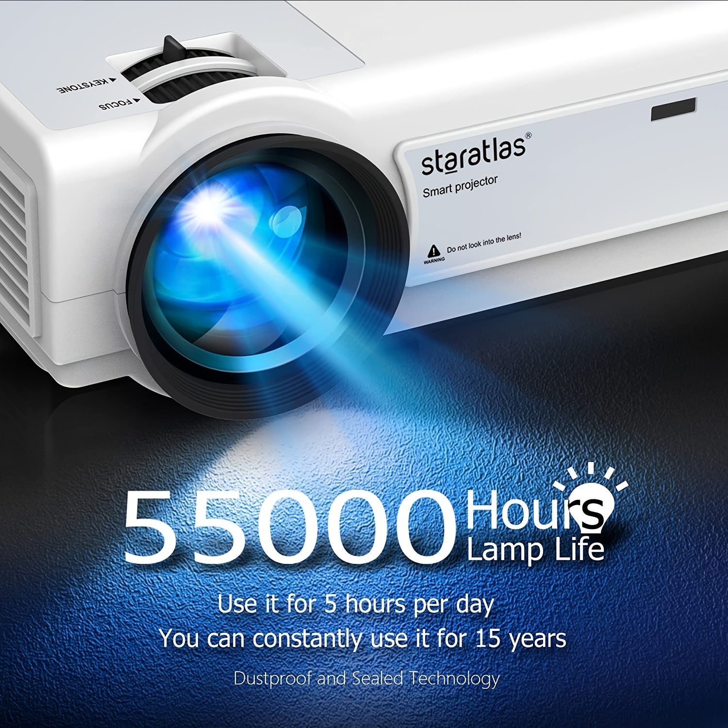 Portable WiFi 1080P Mini Outdoor Projector for Home Cinema Smartphone Compatible