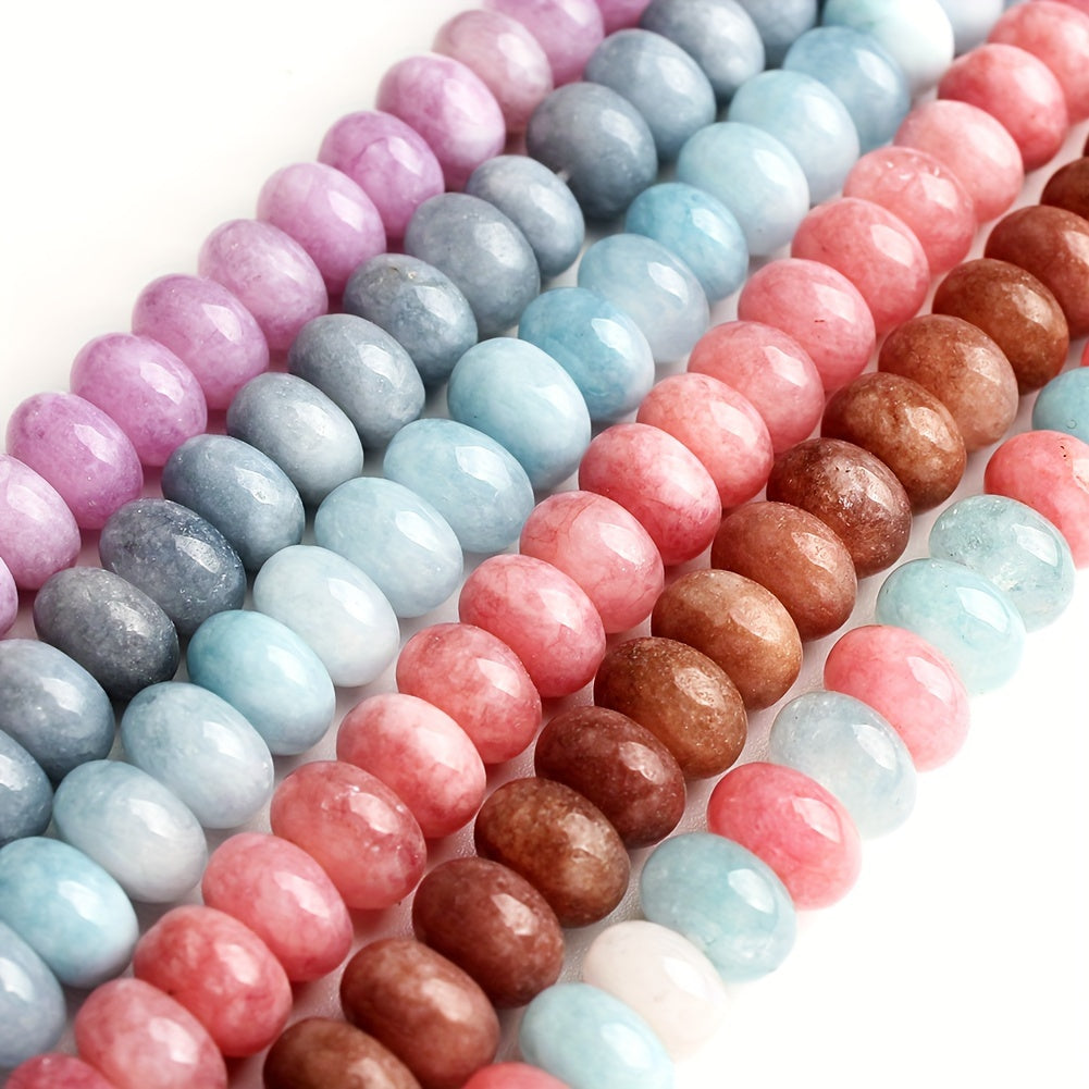 Natural Stone Beads 5x8mm Oval Aquamarine and Angelite Spacer Beads for Jewelry Making 70 Pieces