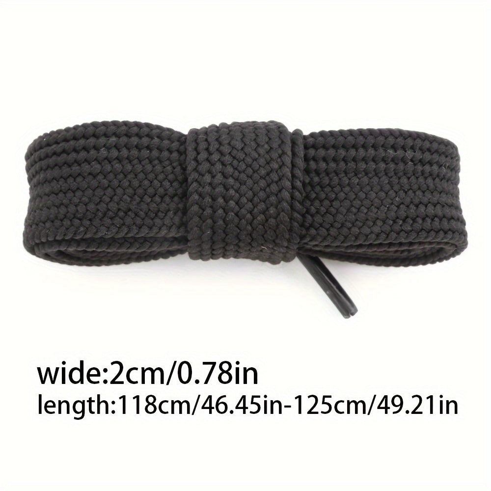 Unisex Flat Elastic Shoelaces Widened Solid Color Lace-up Accessories