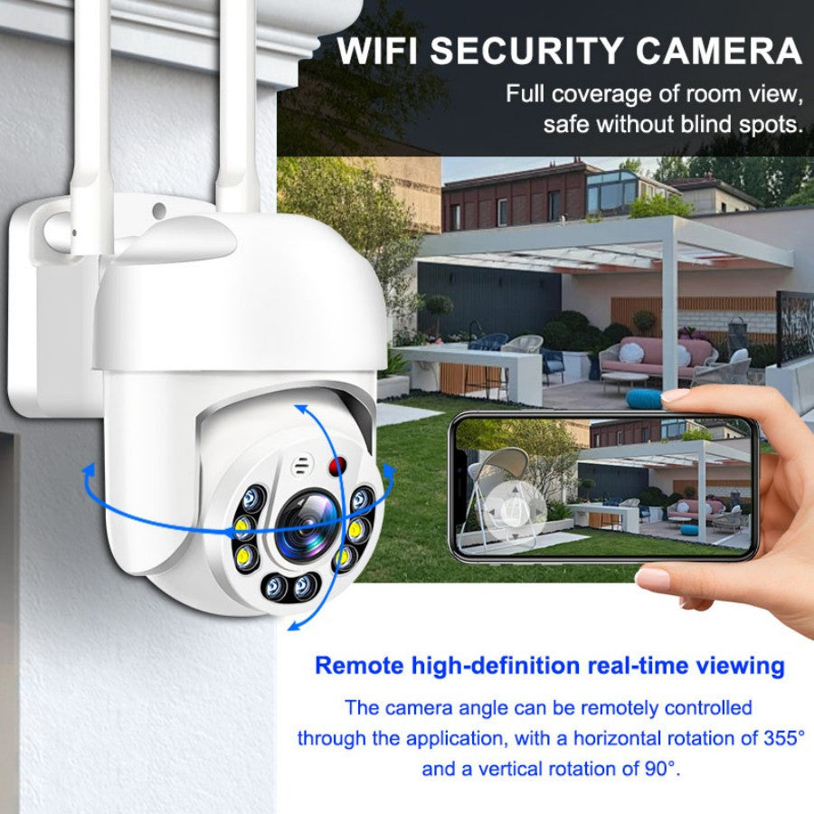 Outdoor Dual PTZ Security Camera 1080p Full HD Night Vision Two-Way Audio