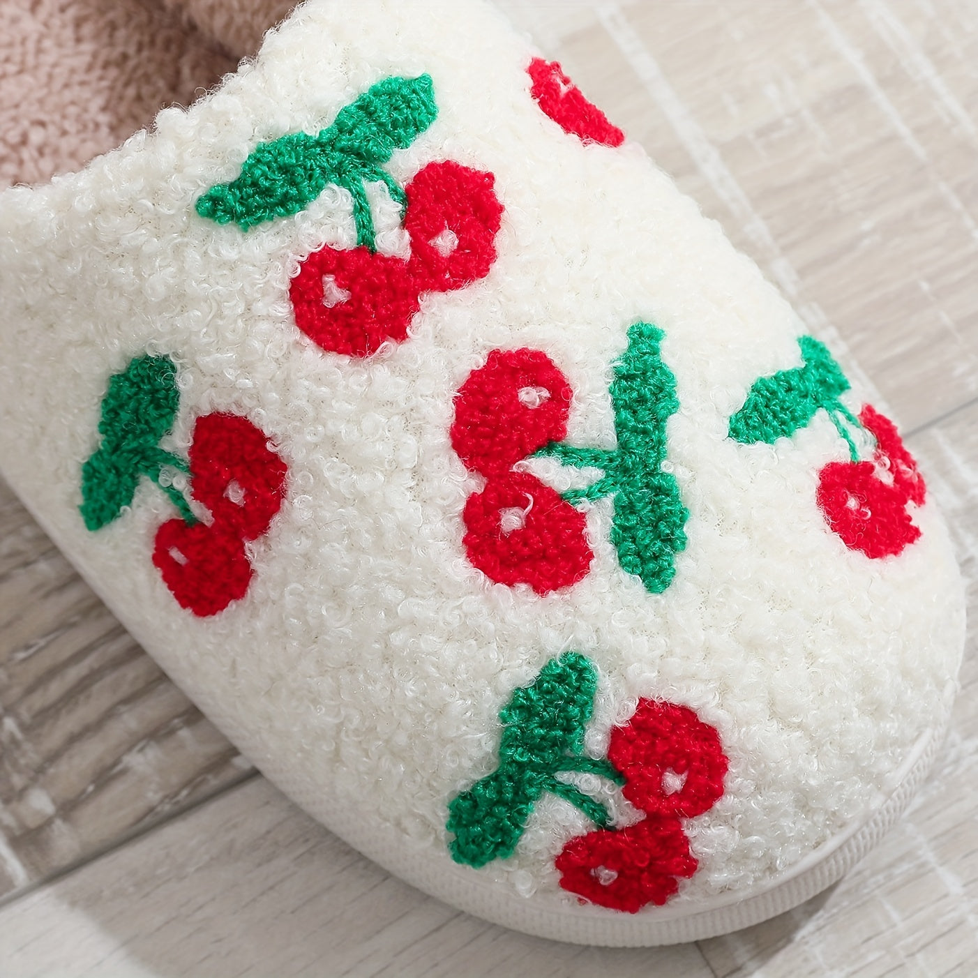 Women's Fruit Plush Slippers Warm Thick Sole Cozy Indoor Shoes