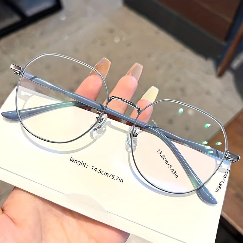 Unisex Clear Lens Glasses for Eyestrain Reduction with Metal Frame