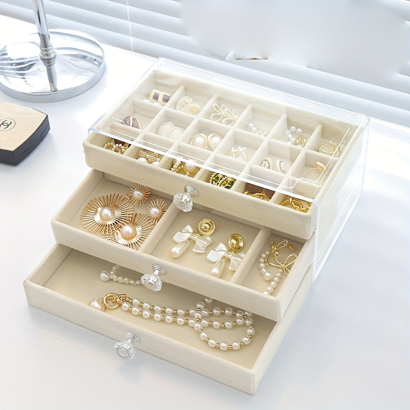 Acrylic Jewelry Storage Box for Rings Earrings and Necklaces Organizer