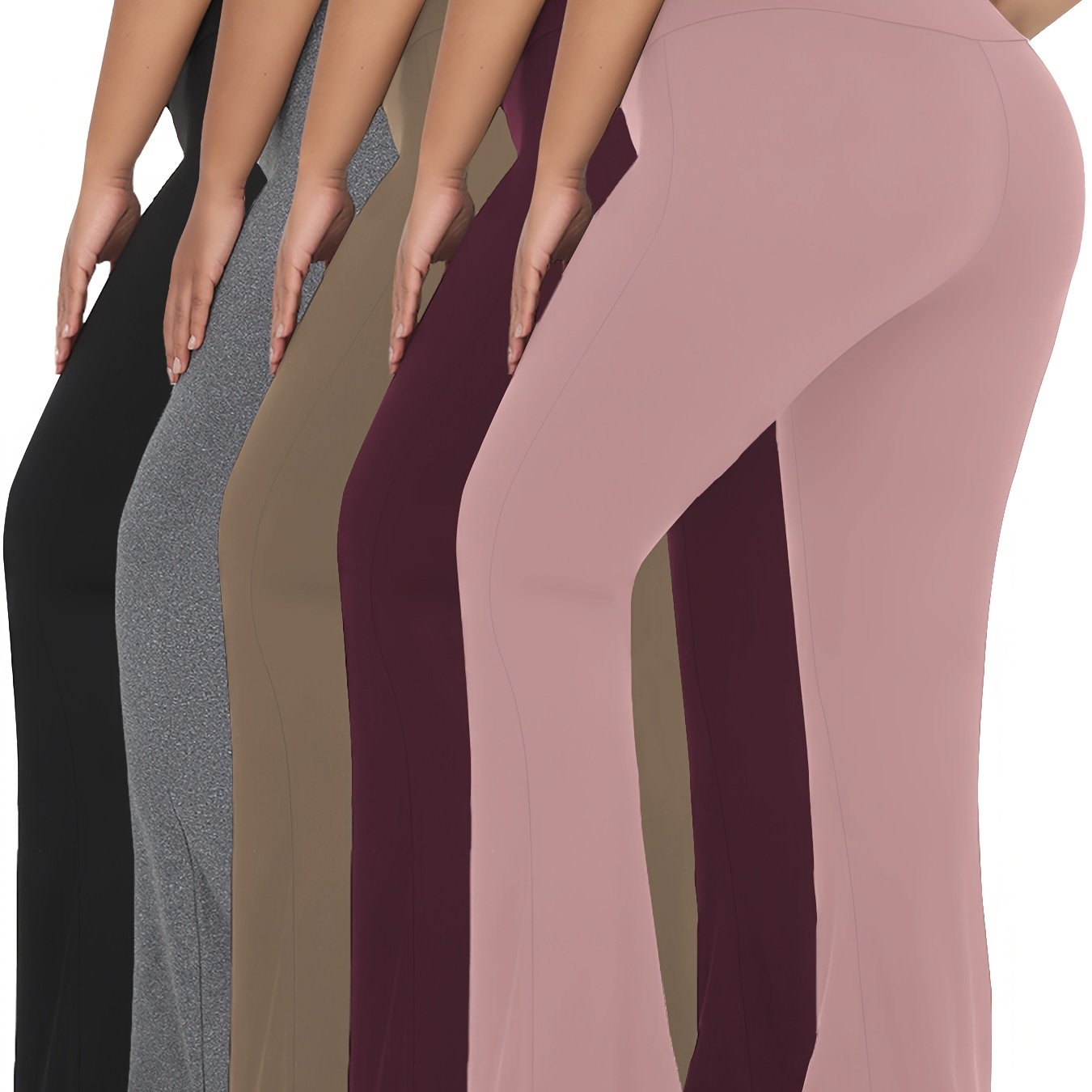 Women's Plus Size Soft High Waist Flare Pants Leggings Tummy Control