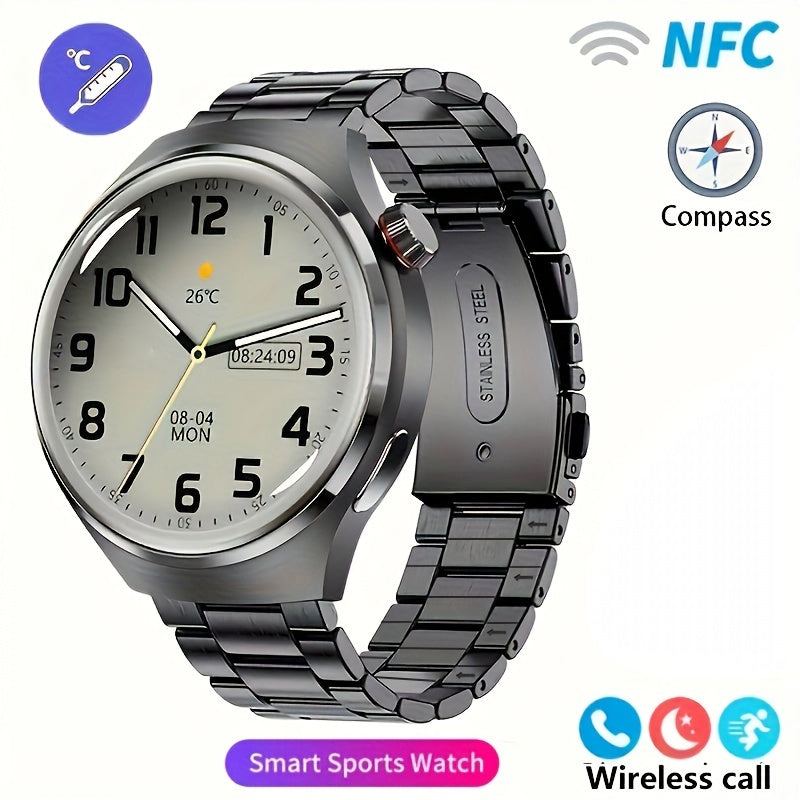 Men's Smart Watch 4 PRO 1.53-Inch AMOLED Display Wireless Call Multi Sport