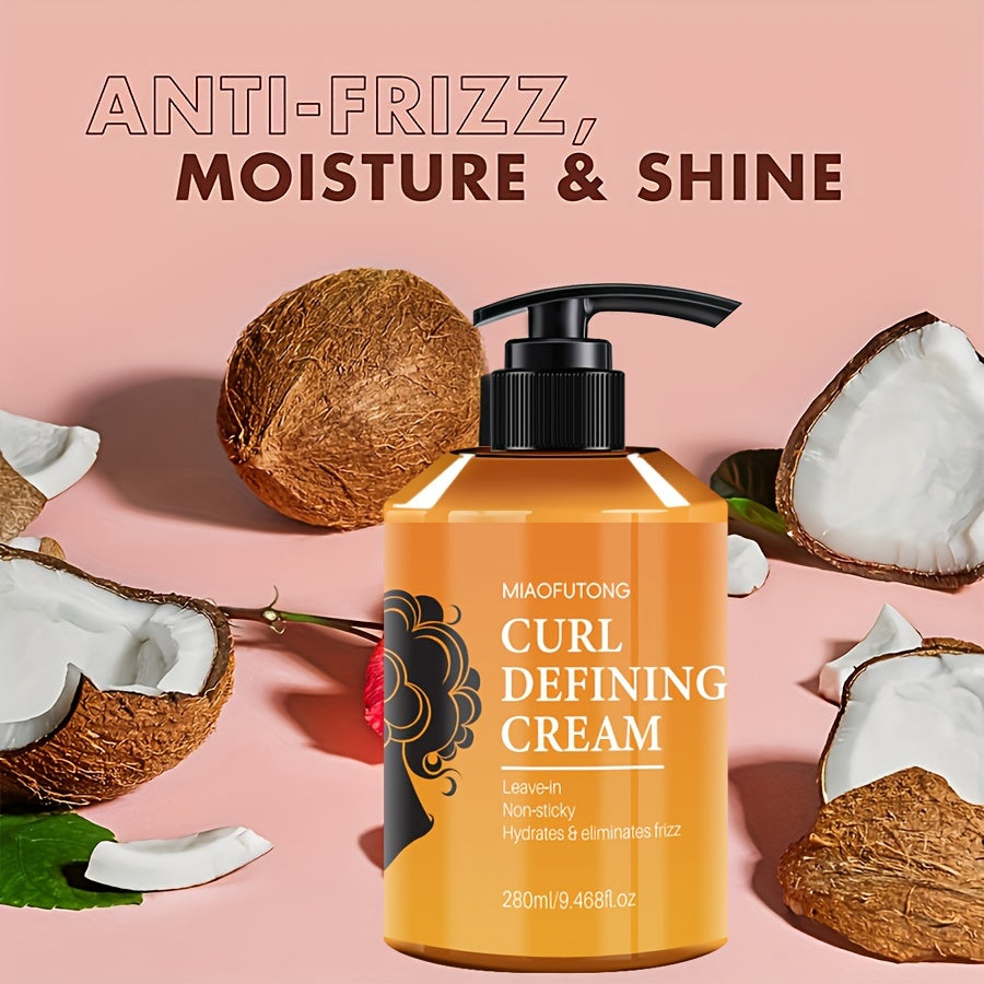 Qovurg‘a va qovurg‘ali sochlar uchun Curl Defining Cream 280ml, Argan yog‘i va Squalane bilan