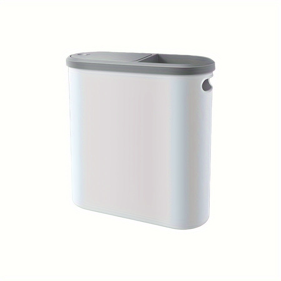 Bathroom Trash Can with Lid and Slit for Easy Disposal, 1.3 Gallon