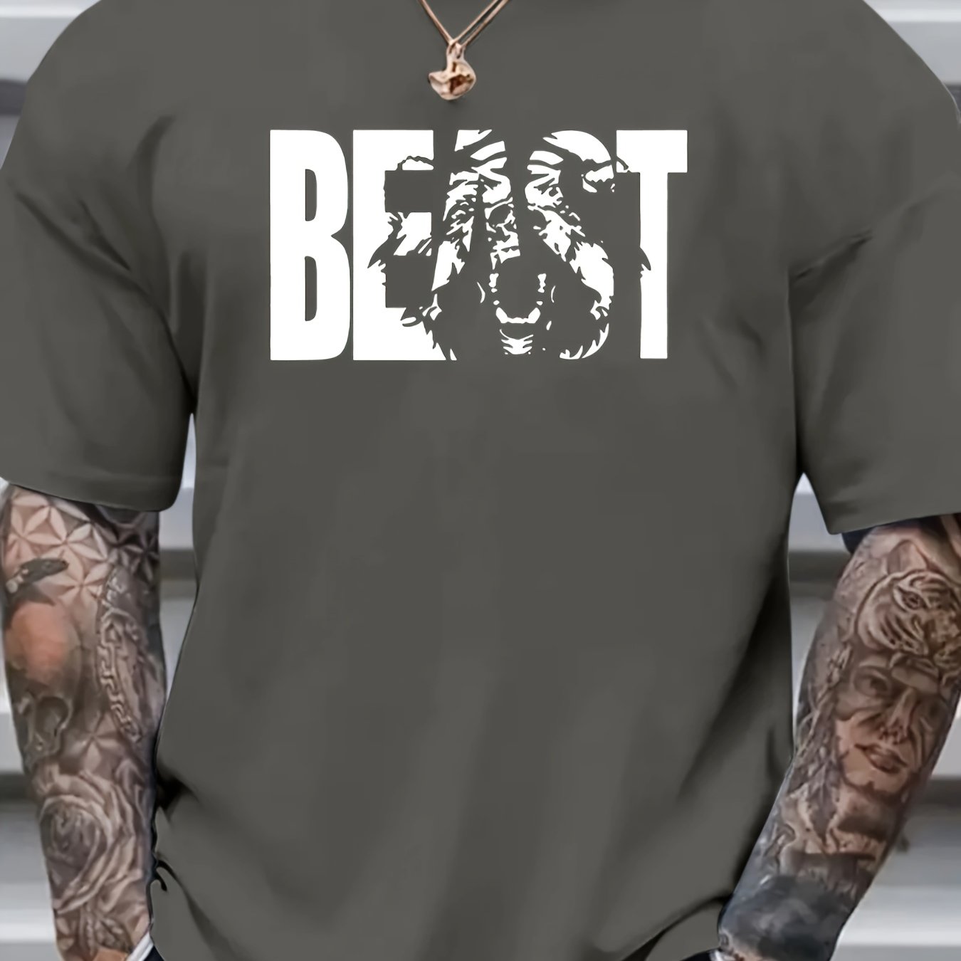 Мужская футболка из полиэстера большого размера с уникальным принтом, круглый вырез, для всех сезонов