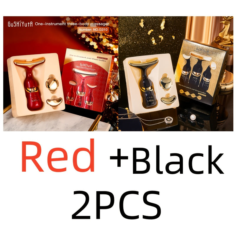 2pcs Dispositivos de masaje para ojos y cuello con batería, herramienta de belleza facial para relajación para mujeres